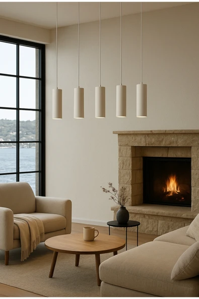 GU10 BEŞLİ 5 Lİ BEYAZ SARKIT TAVAN LED SPOT MASAÜSTÜ AVİZE ürün görseli 1