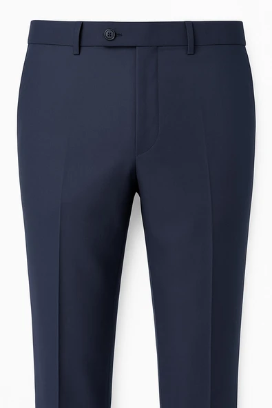 Erkek 3 Parça Battal Beden Takım Elbise | Çift Yırtmaçlı | Siyah – Lacivert Klasik Kesim - Resim 5