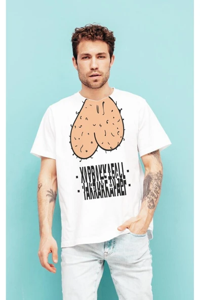 TexKid Eğlenceli Esprili Tasarım Katlamalı T-shirt Bisiklet Yaka Tişört ürün görseli 1