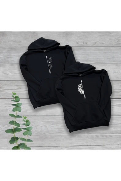 TexKid Çift Temalı Aslan Göğüs Baskılı Oversize Sweatshirt ürün görseli 1