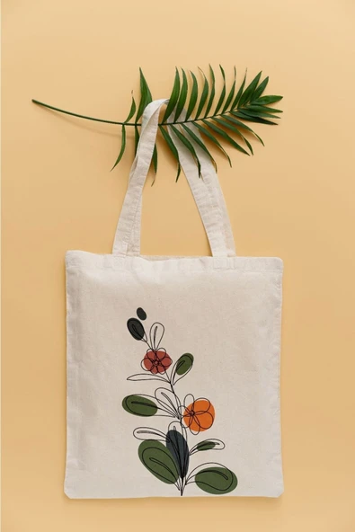 TexKid Çiçek Temalı Sıvı Geçirmez Bez Çanta ürün görseli 1