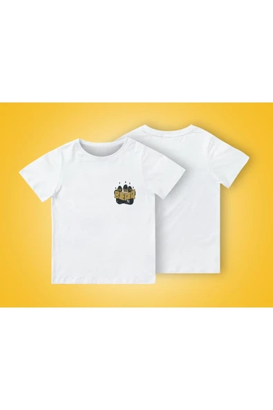 TexKid Ayıyı Uyandırma Yazılı Pati İzi Baskılı Çocuk Tişört ürün görseli 1