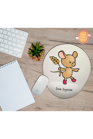 hediye kapımda Kişiye Özel Fare Başak Bitkisi Temalı Mouse Pad Bilek Destekli ürün görseli 1