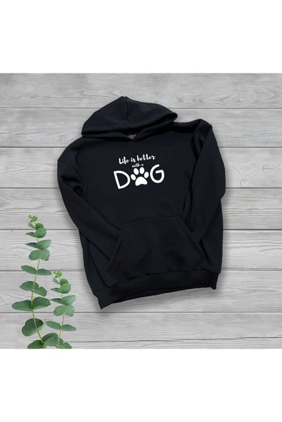 TexKid life is better with a DOG Yazılı Unisex Oversize Sweatshirt ürün görseli 1