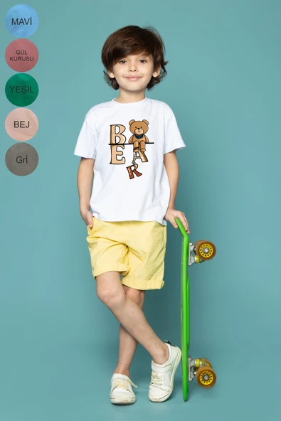 TexKid Eğlenceli Ayı Bear Tasarımlı Çocuk Tişört - Resim 2