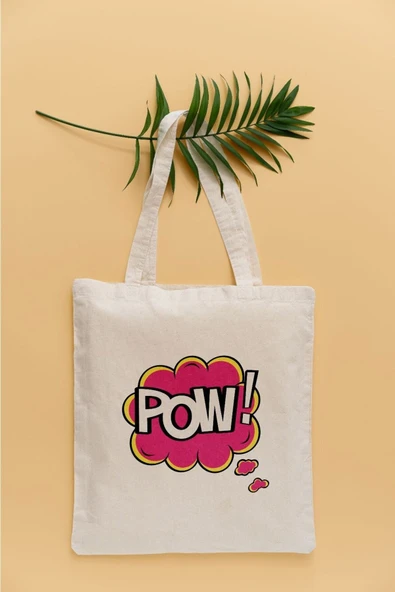 TexKid Pow Yazılı Sıvı Geçirmez Bez Çanta ürün görseli 1