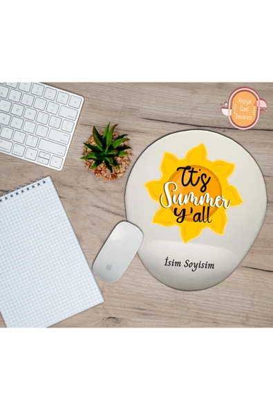 hediye kapımda Kişiye Özel Güneş Yaz Temalı Mouse Pad Bilek Destekli ürün görseli 1