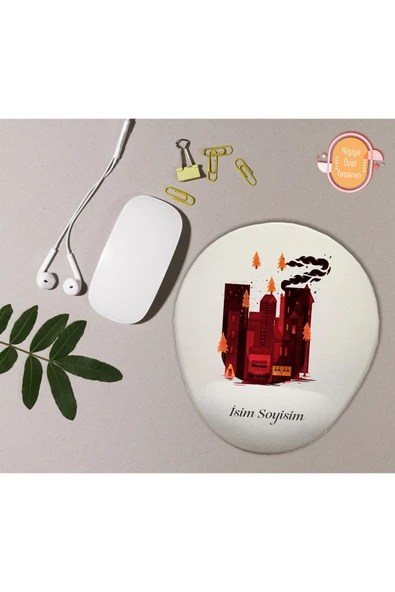 hediye kapımda Kişiye Özel Desenli Harf Temalı Mousepad Bilek Destekli Ü Harfi ürün görseli 1