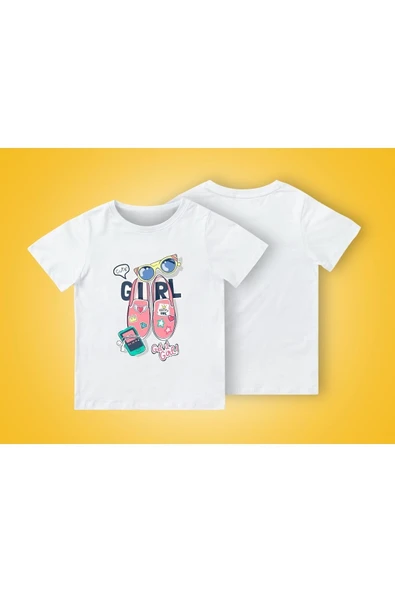 TexKid Ayakkabı Gözlük Müzik Çalar Baskılı Çocuk Tişört ürün görseli 1
