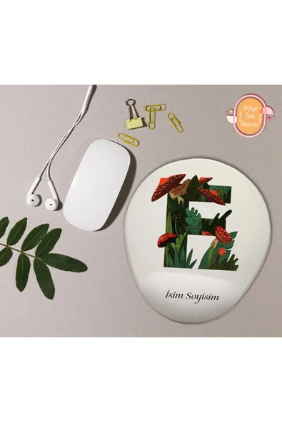 hediye kapımda Kişiye Özel Desenli Harf Temalı Mousepad Bilek Destekli F Harfi ürün görseli 1