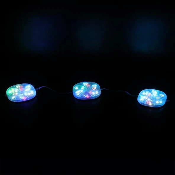 Powermaster PM-14702 12 Volt 3 Watt RGB Yanıp Sönen Çakar 6565-2835 Modül Led 65X65x12mm - Resim 3