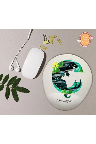 hediye kapımda Kişiye Özel Desenli Harf Temalı Mousepad Bilek Destekli Ç Harfi ürün görseli 1