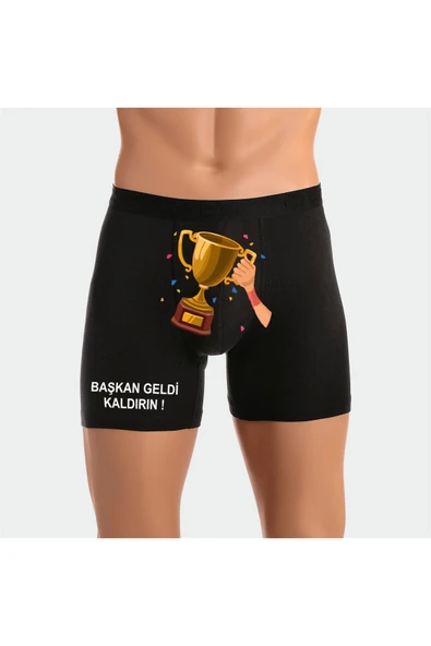 TexKid Başkan Geldi Kaldırın Tasarımlı Erkek Boxer Man Boxer ürün görseli 1