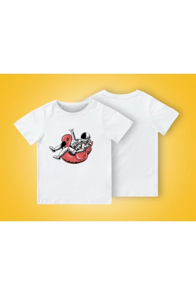 TexKid Filamingo Deniz Simiti Astronot Baskılı Çocuk Tişört ürün görseli 1
