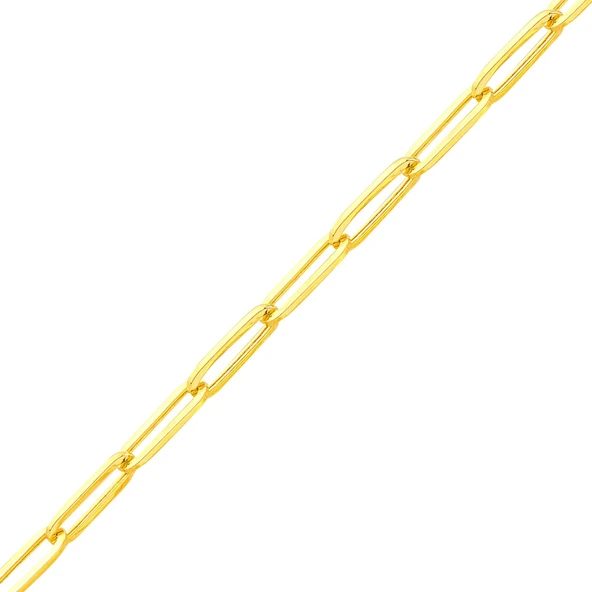 14 Ayar Paper Clip Altın Kolye - Resim 4