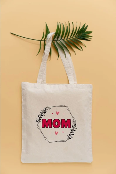 TexKid Mom Anne Yazılı Çiçek Temalı Sıvı Geçirmez Bez Çanta ürün görseli 1