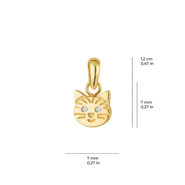 14 Ayar Kedi Altın Kolye Ucu 0,50 gr - Resim 2