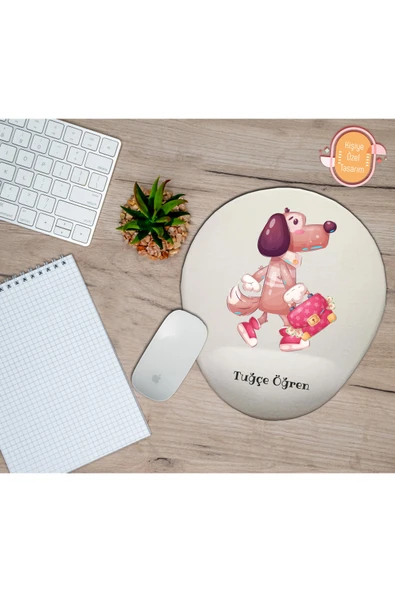 TexKid Kişiye Özel Para Çantası Taşıyan Köpek Temalı Mousepad Bilek Destekli ürün görseli 1