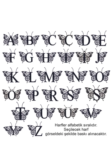 TexKid Kişiye Özel Kelebek Harfli 3'lü Matruşka Hediye Clucth/Makyaj/El Çantası - Resim 3