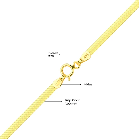 14 Ayar Flex Altın Kolye - Resim 3
