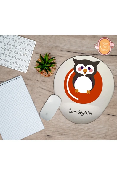 hediye kapımda Kişiye Özel Animal Harf Hayvan Temalı Mousepad Bilek Destekli O Harfi ürün görseli 1