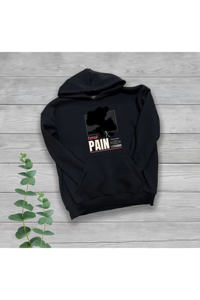 TexKid Eternal Pain Göğüs Baskılı Unisex Oversize Sweatshirt ürün görseli 1