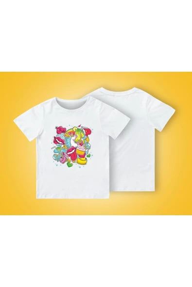 TexKid Yaz Temalı Unicorn Baskılı Çocuk Tişört ürün görseli 1