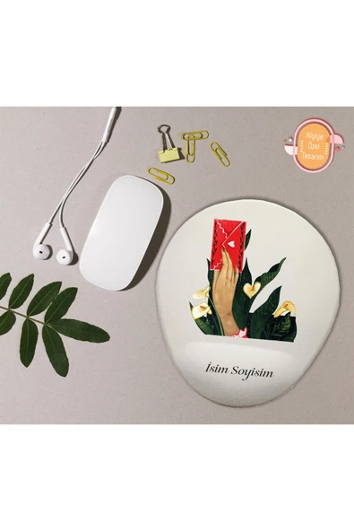 hediye kapımda Kişiye Özel Desenli Harf Temalı Mousepad Bilek Destekli L Harfi ürün görseli 1