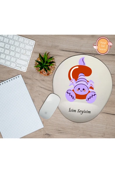 hediye kapımda Kişiye Özel Animal Harf Hayvan Temalı Mousepad Bilek Destekli S Harfi ürün görseli 1