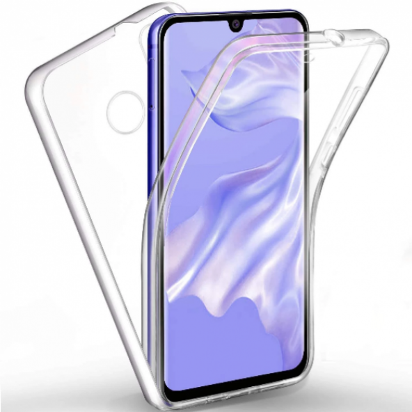 Huawei P30 Lite Kılıf 360 Derece Tam Koruma Şeffaf Silikon Kapak - 2