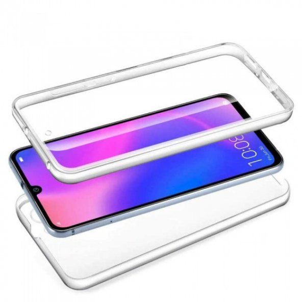 Huawei P30 Lite Kılıf 360 Derece Tam Koruma Şeffaf Silikon Kapak - 3