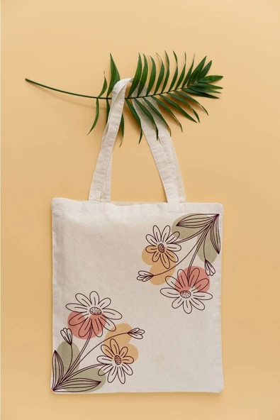 TexKid Papatya Temalı Sıvı Geçirmez Bez Çanta ürün görseli 1