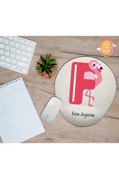 hediye kapımda Kişiye Özel Animal Harf Hayvan Temalı Mousepad Bilek Destekli F Harfi ürün görseli 1
