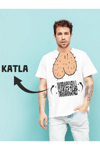 TexKid Eğlenceli Esprili Tasarım Katlamalı T-shirt Bisiklet Yaka Tişört - Resim 2