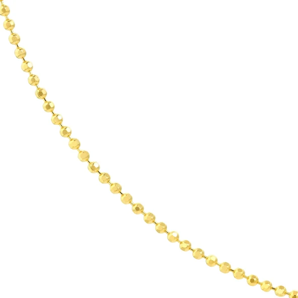 14 Ayar Traşlı Top Altın Kolye - Resim 4