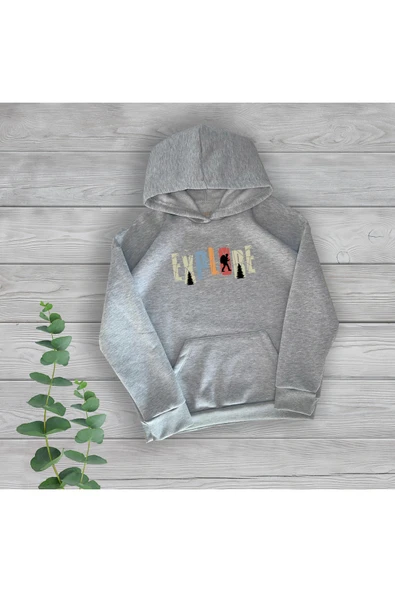 TexKid Explore Göğüs Baskılı Unisex Oversize Sweatshirt - Resim 2