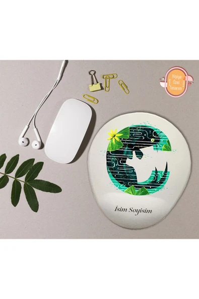 hediye kapımda Kişiye Özel Desenli Harf Temalı Mousepad Bilek Destekli C Harfi ürün görseli 1