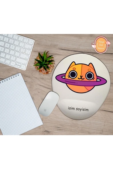 TexKid Kişiye Özel Satürn Baskılı Bilek Destekli Mouse Pad ürün görseli 1