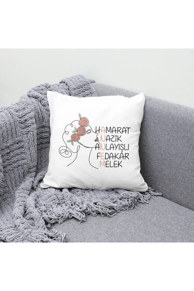 TexKid Anneler Günü Temalı Anne Yazılı Yastık ürün görseli 1