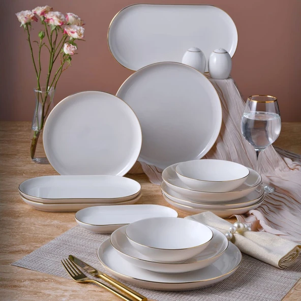 GÜRAL PORSELEN Bilbao 69 Parça 12 Kişilik Yemek Takımı Altın Yaldız 20 ürün görseli 1