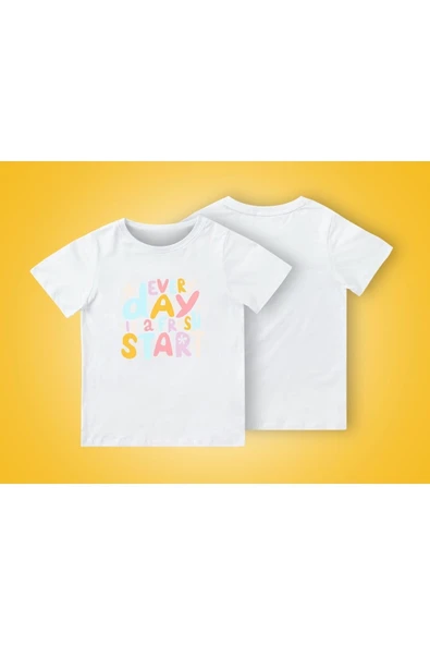 TexKid Her Gün Yeni Bir Başlangıç Yazılı Çocuk Tişört ürün görseli 1