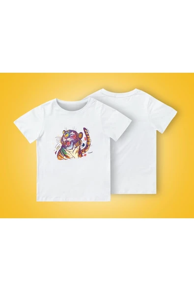 TexKid Göz Kırpan Kaplan Baskılı Çocuk Tişört ürün görseli 1
