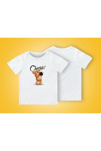 TexKid Paynir Yazılı Sevimli Ayı Basklı Çocuk Tişört ürün görseli 1