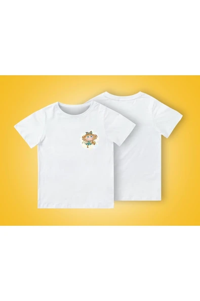 TexKid Kıvırcık Saçlı Kız Çocuk Baskılı Çocuk Tişört ürün görseli 1