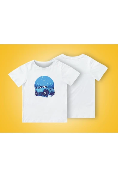 TexKid Gece Arazi Aracı Baskılı Çocuk Tişört ürün görseli 1
