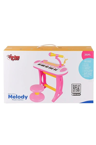 Vardem 24 Tuşlu Mini Piyano MP3 Ve Mikrofonlu BAO-3132C Pembe - Resim 2