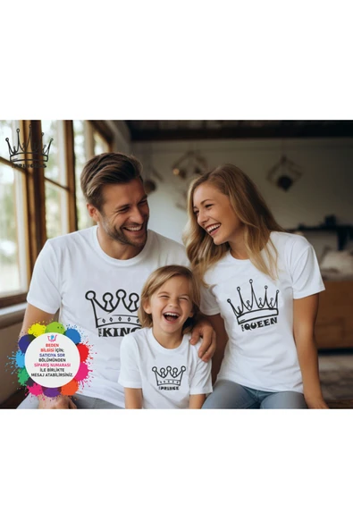 TexKid Anne Baba Çocuk Tasarımlı 3'lü Aile Tişört ürün görseli 1