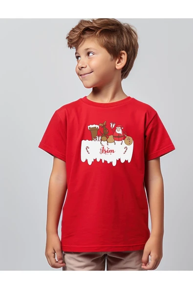 TexKid Kişiye Özel İsimli Yılbaşı Baskılı Tişört - Resim 2
