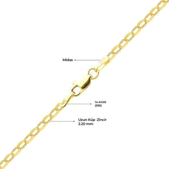 14 Ayar Küp Altın Kolye - Resim 2