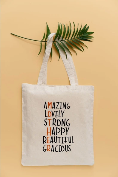 TexKid Mother Anne Yazılı Sıvı Geçirmez Bez Çanta ürün görseli 1